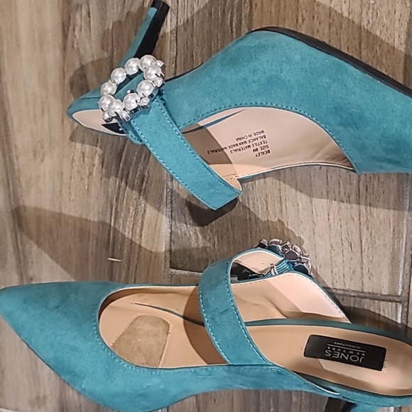 Jones New York green pearls pointed toe clogs slides sz.8 - Picture 5 of 8